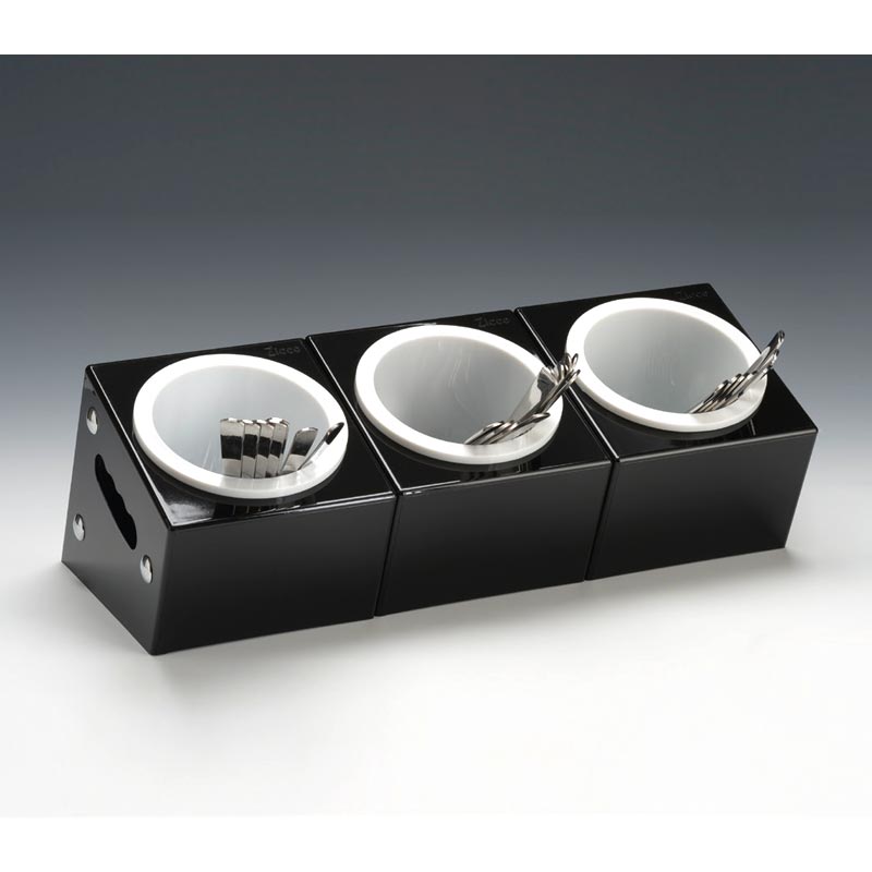ZICCO ZCP 390 Polikarbon Çatal Kaşık Standı, 3 Gözlü, 48x18xH:18 cm